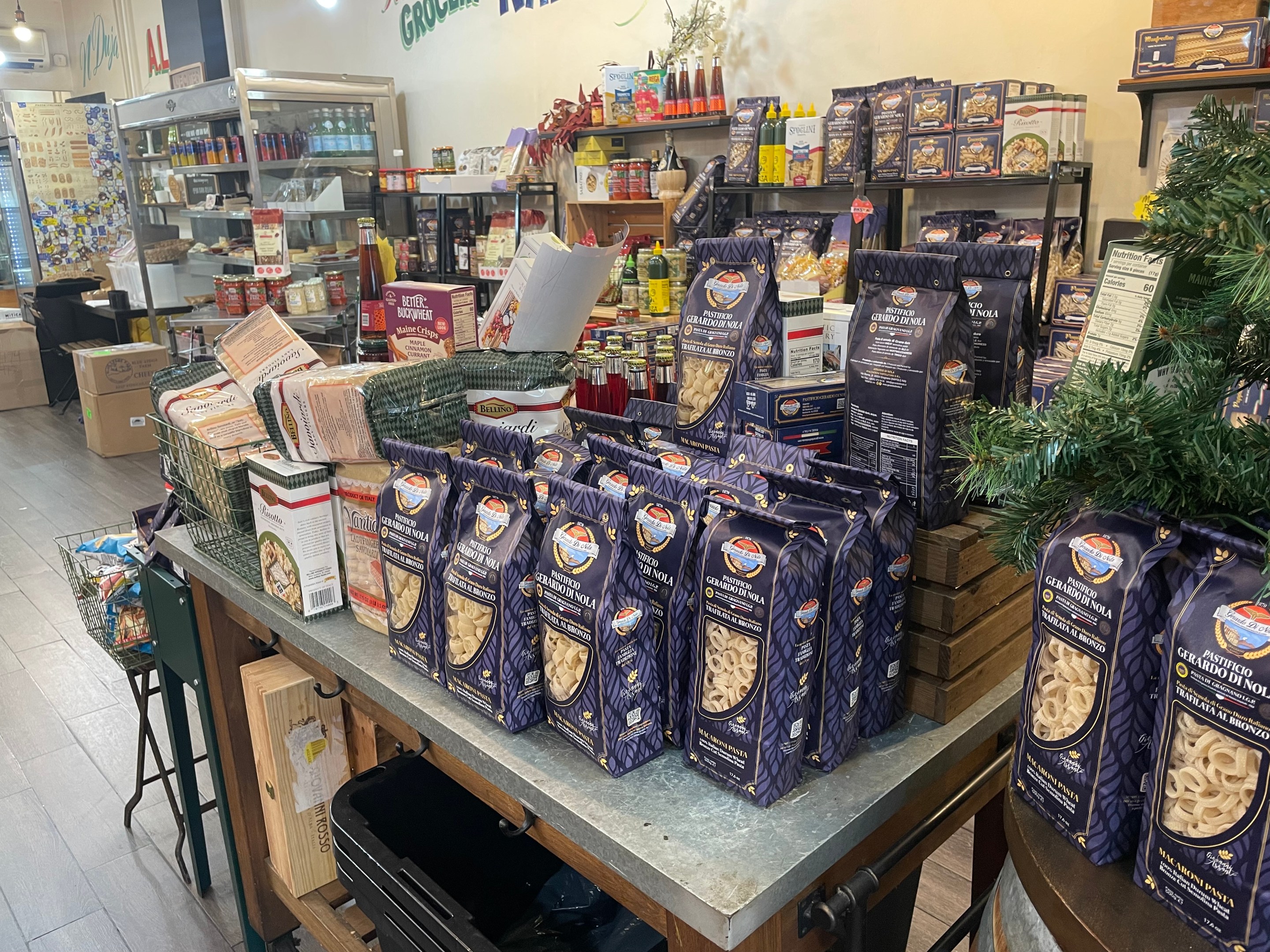 A display of artisinal pasta and products at A.L.C. Alimentari in Bay Ridge, Brooklyn.