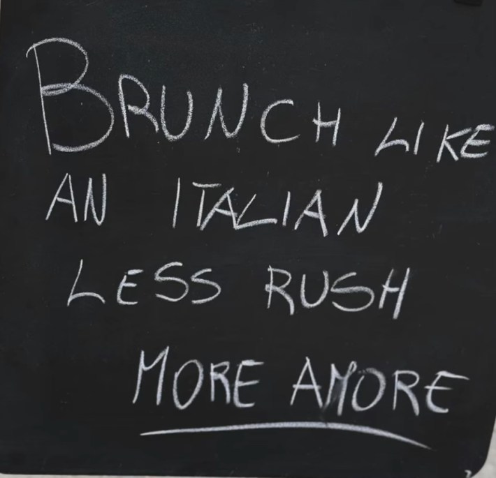 The sandwich board outside of CICCIO Cincin.