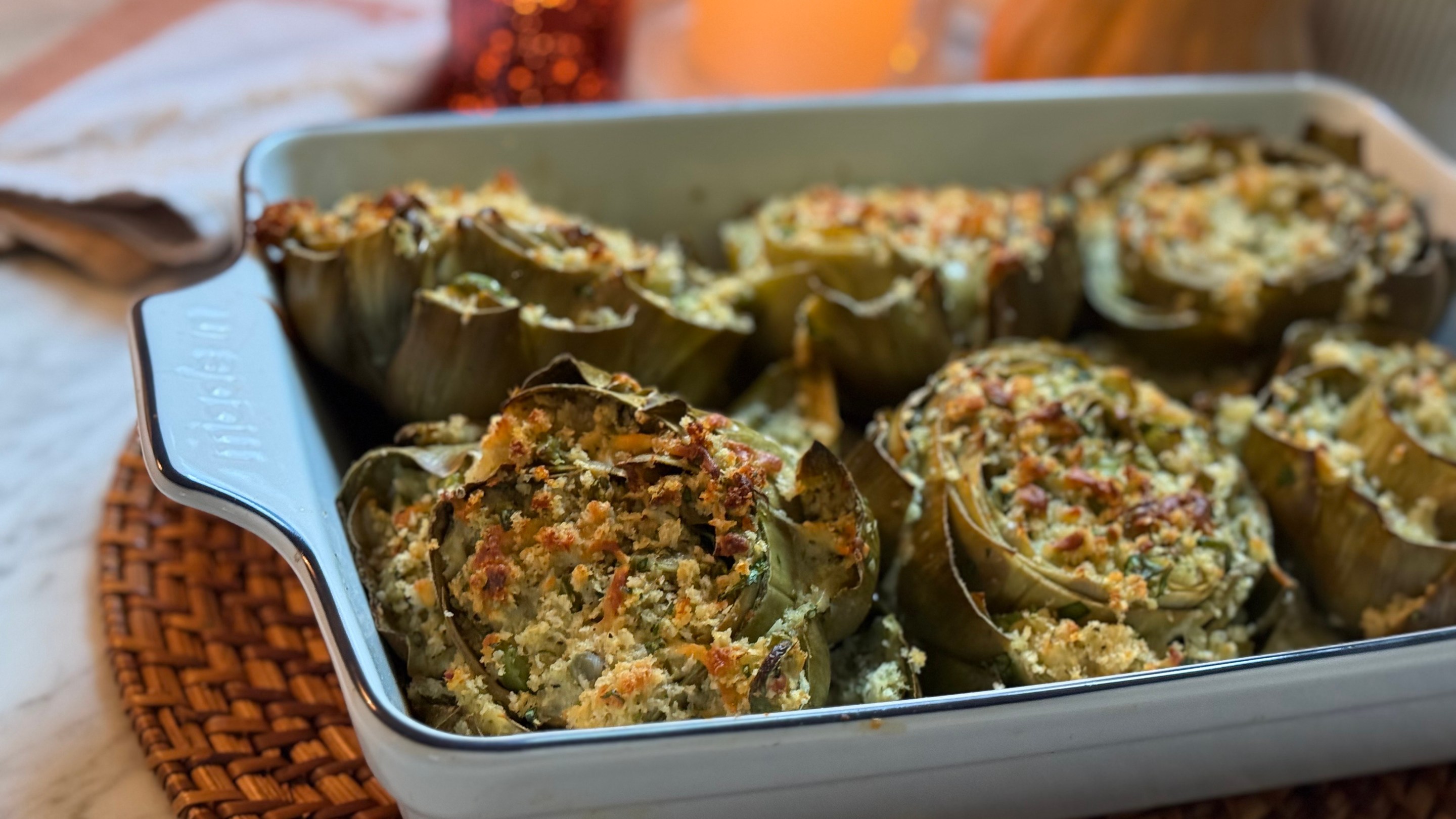 Stuffed artichokes with Caciocavallo cheese from Lioni Latticini.
