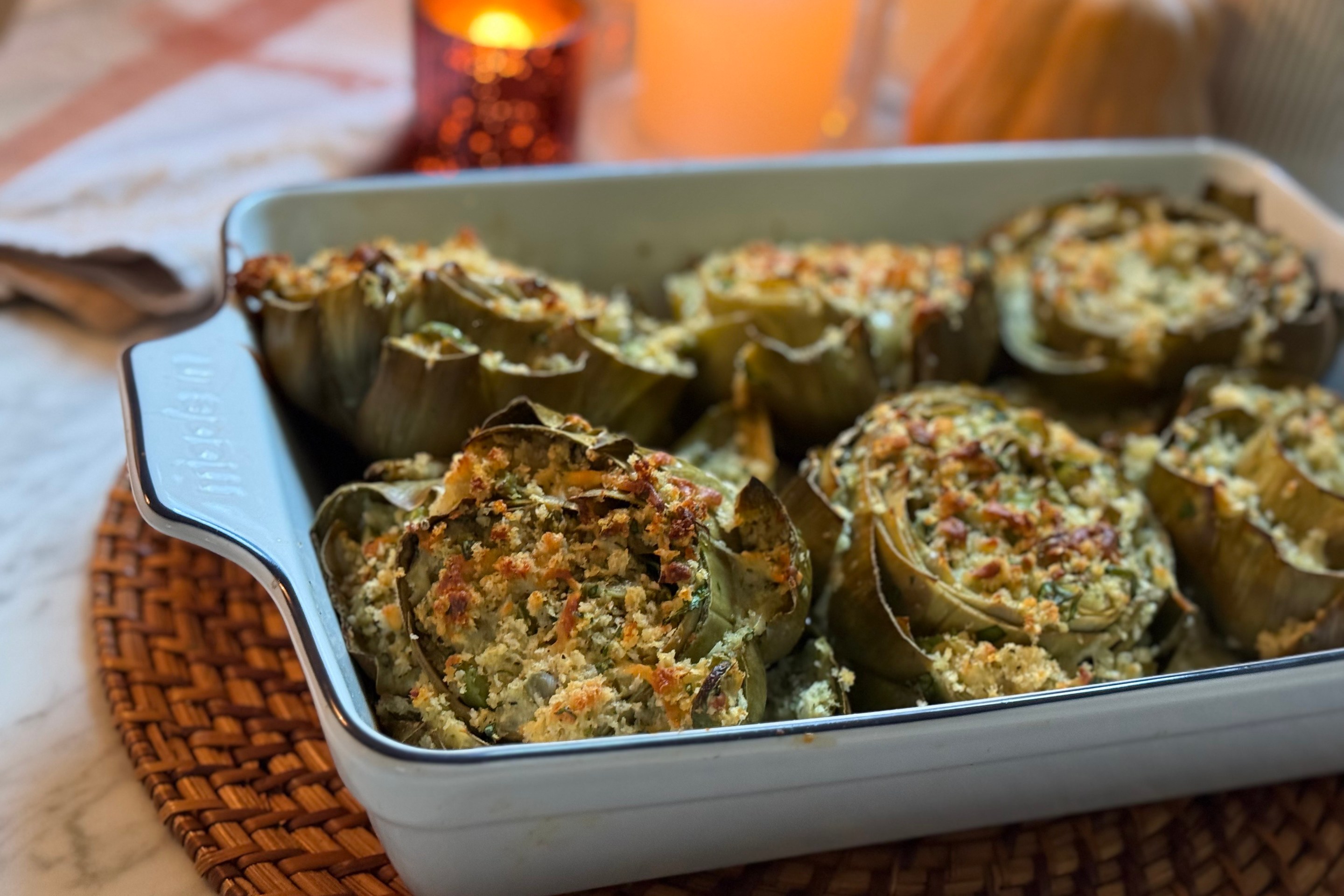 Stuffed artichokes with Caciocavallo cheese from Lioni Latticini.