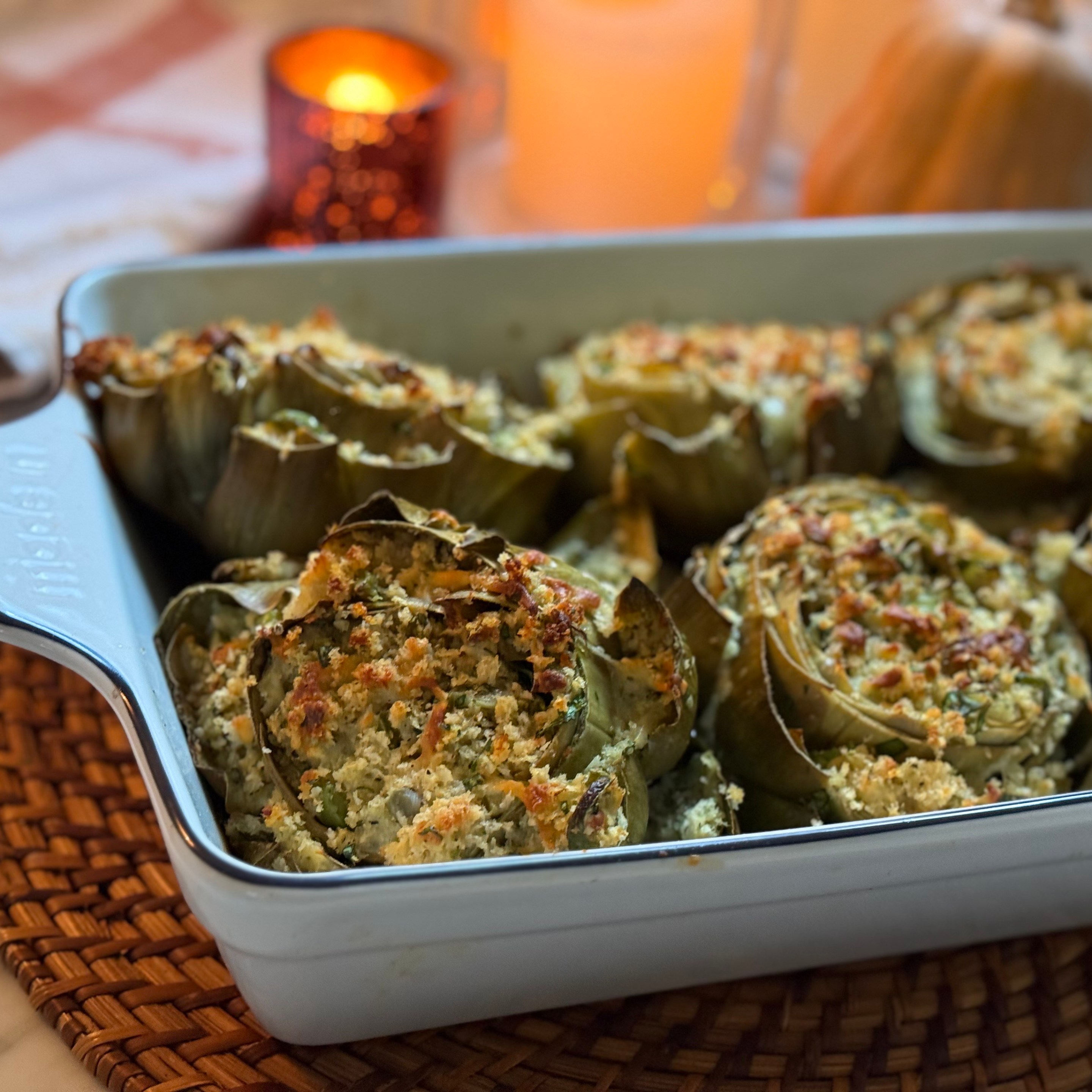 Stuffed artichokes with Caciocavallo cheese from Lioni Latticini.