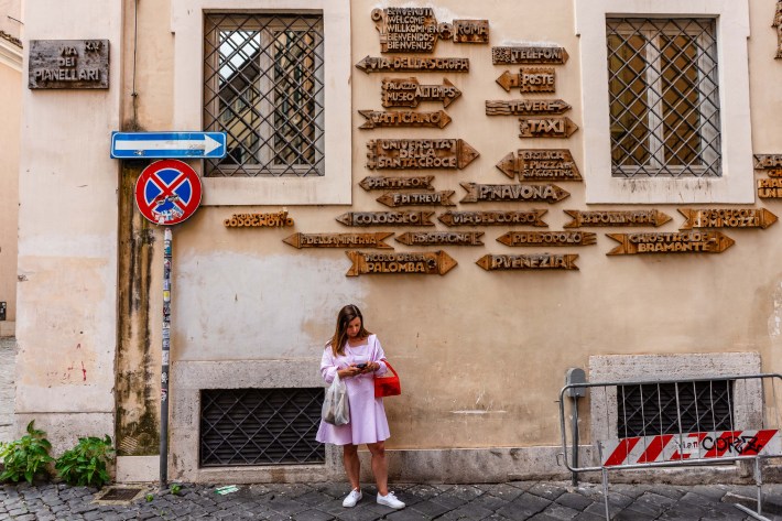 Katie Parla on the streets of Rome.