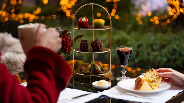 Seasonal Italian pastries and vin brulé served at Portrait Milano during winter.