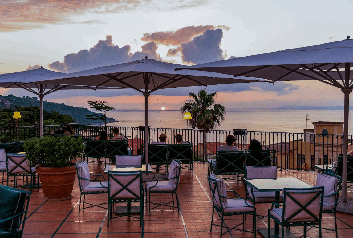 Evening views from the Bellavista Bar at Grand Hotel La Favorita. Photo by Favorita Hotel.