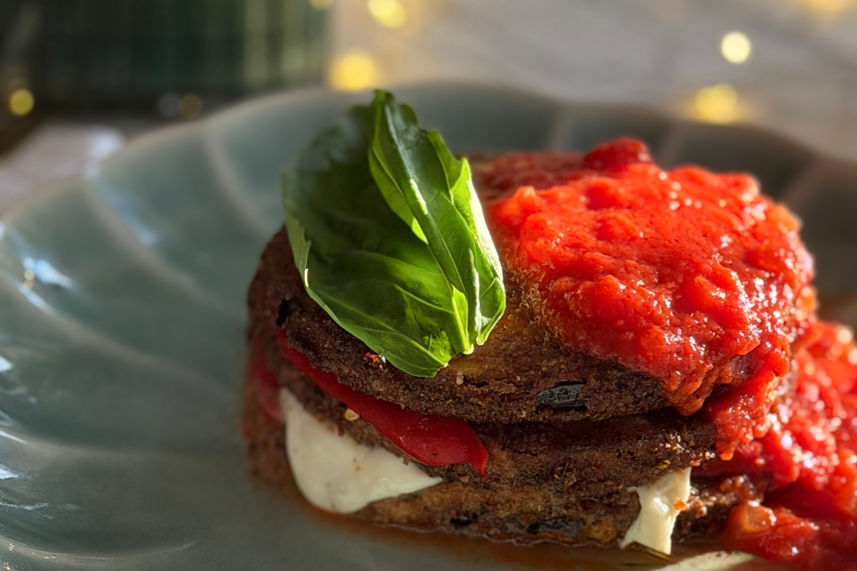 Holiday Eggplant Stack by Joanna Moeller.