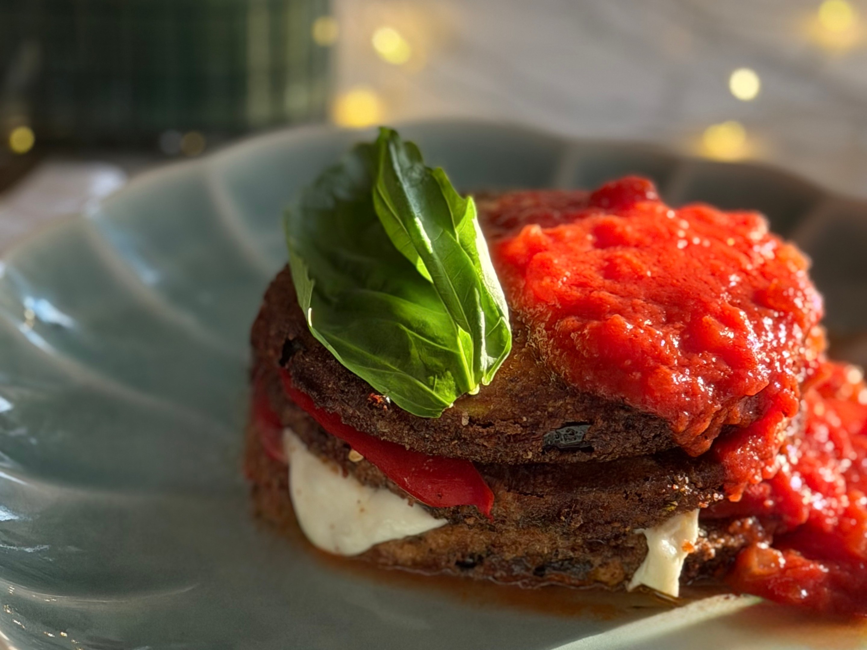 Holiday Eggplant Stack by Joanna Moeller.