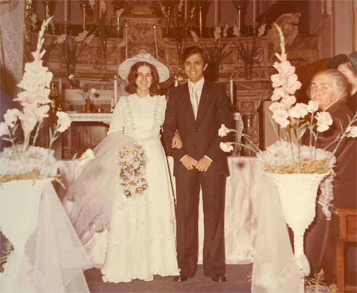 The wedding of Salvatore and Michelina in 1974.