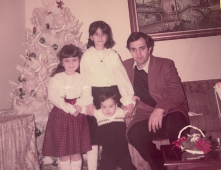 Salvatore Salzarulo with his children, left to right: Giovanna, Teresa, Giovanni (circa 1985).