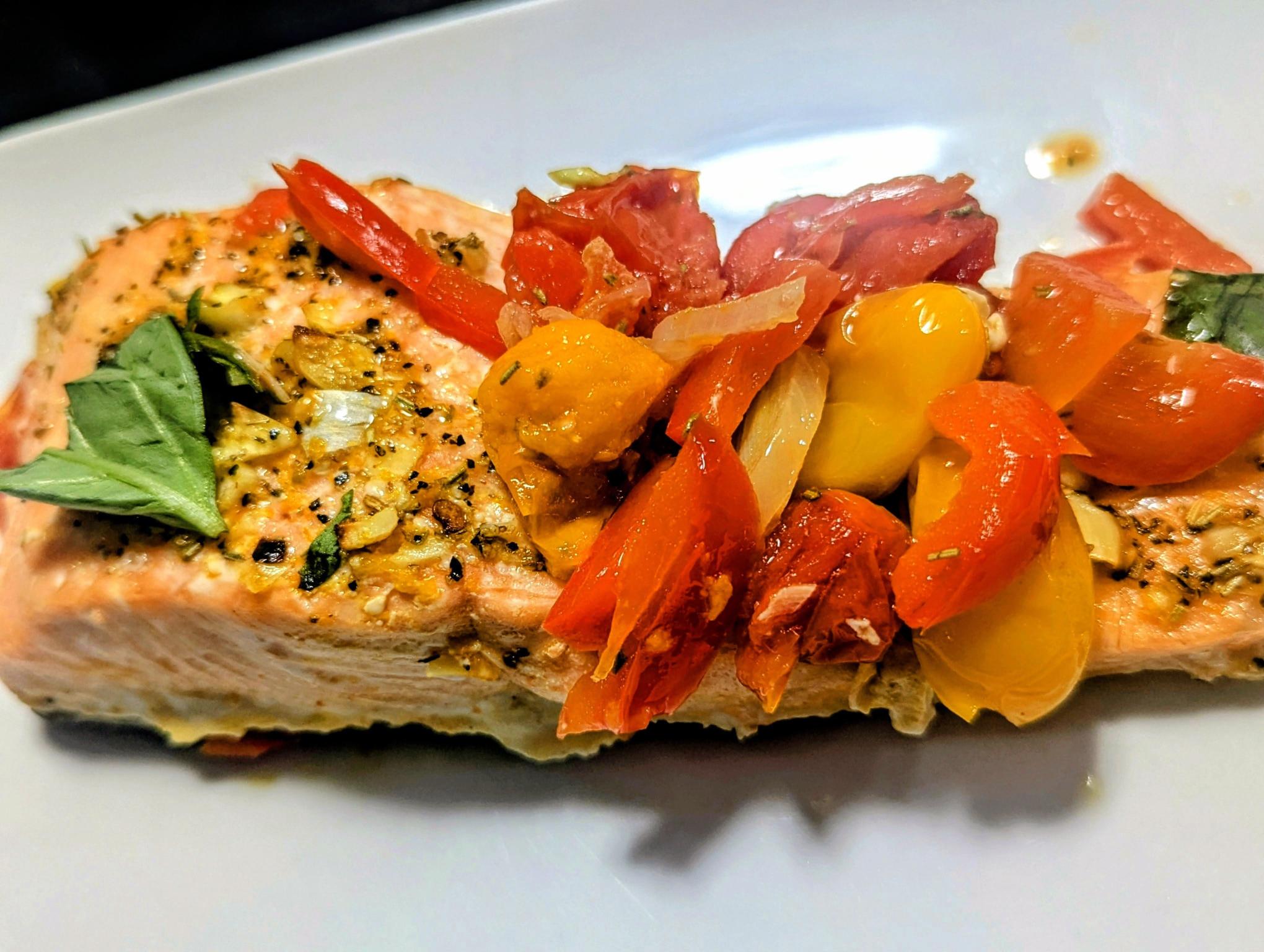 Lent-Friendly Citrus Salmon with Burst Tomatoes - Appetito