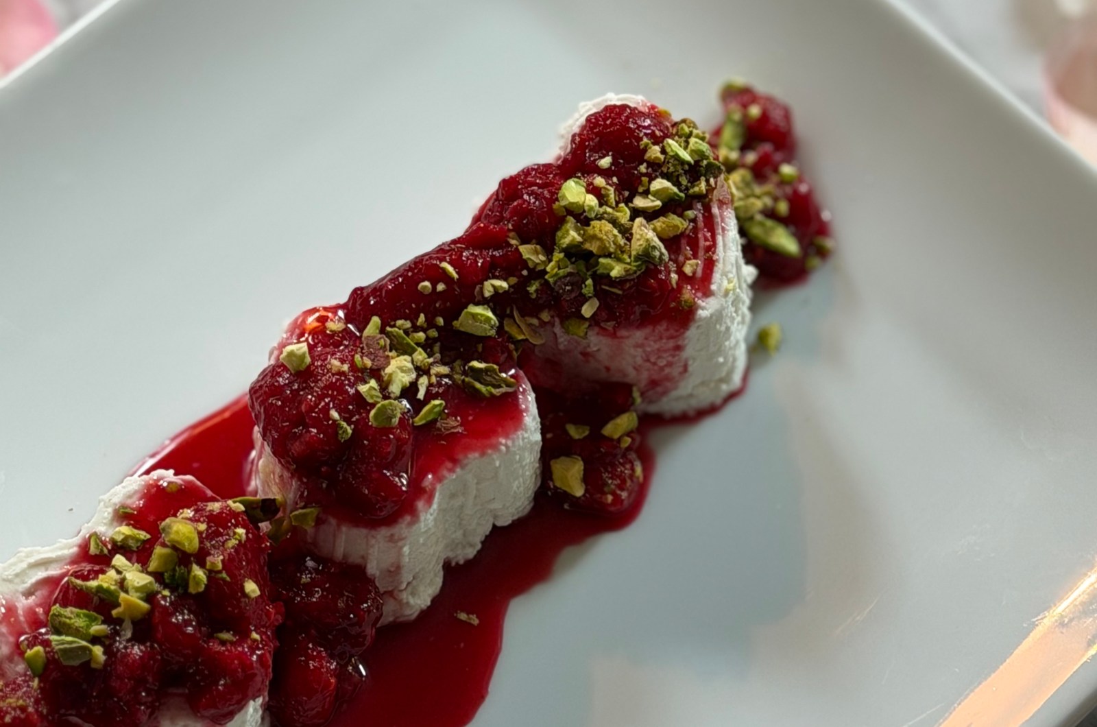 Fresh Ricotta Hearts with Raspberry–Rose Compote & Salty Pistachios