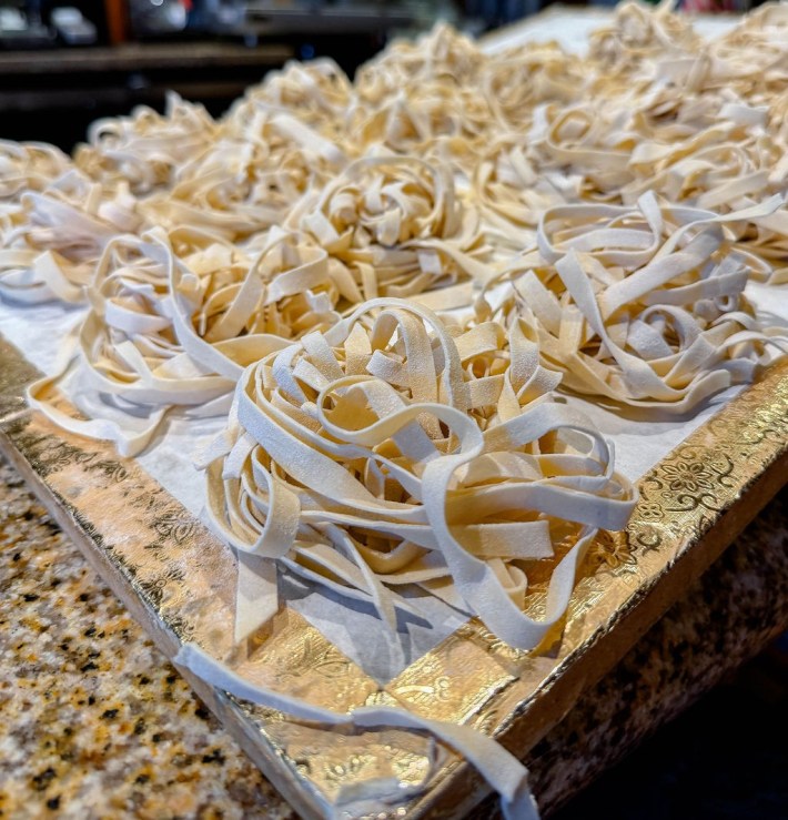 Handmade tagliatelle pasta prepared daily at Parma Ristorante