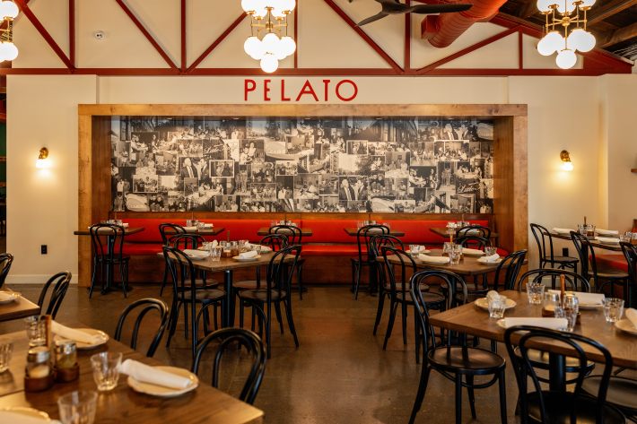 Interior of Pelato Italian American restaurant dining room
