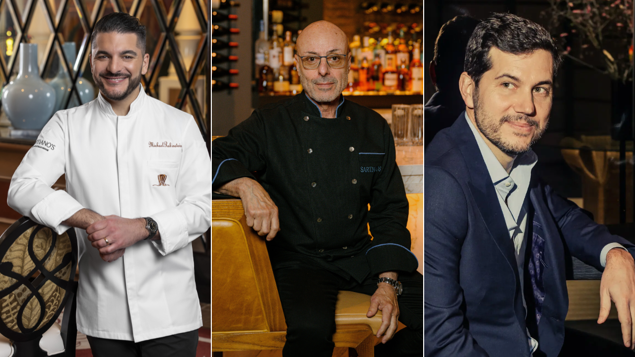 The Sartiano's team. Left: Chef Michael Rubenstein, credit Sabin Orr, Middle: Chef Alfred Portale, credit Teddy Wolff, Right: Scott Sartiano, credit Dina Litovsky