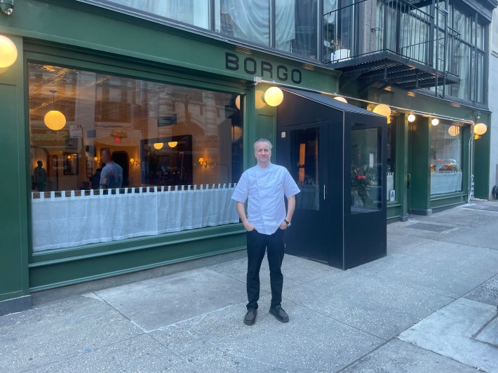 Jordan outside of Borgo's storefront at 124 E. 27th Street in Manhattan.