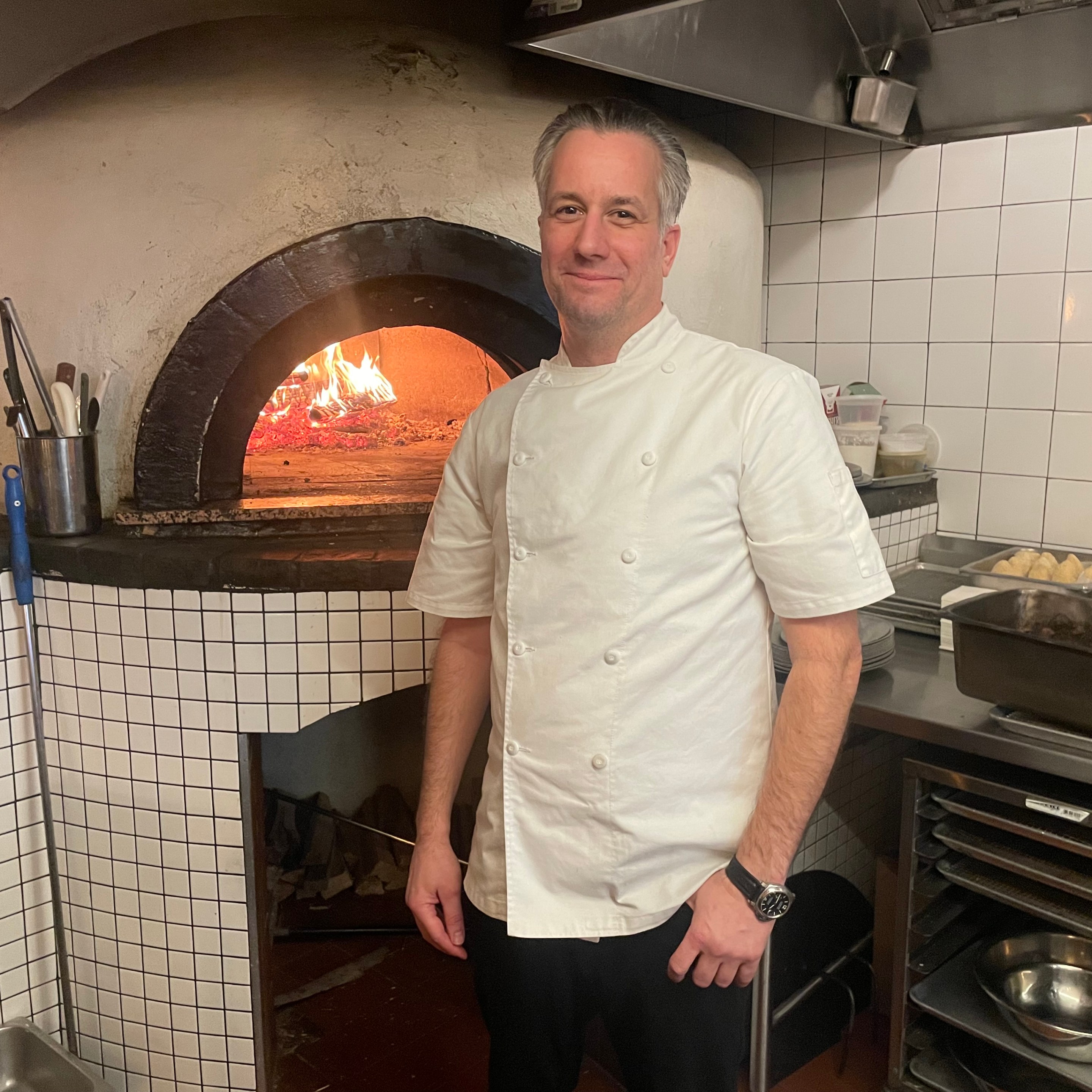 Chef Jordan Frosolone in the kitchen of Borgo.