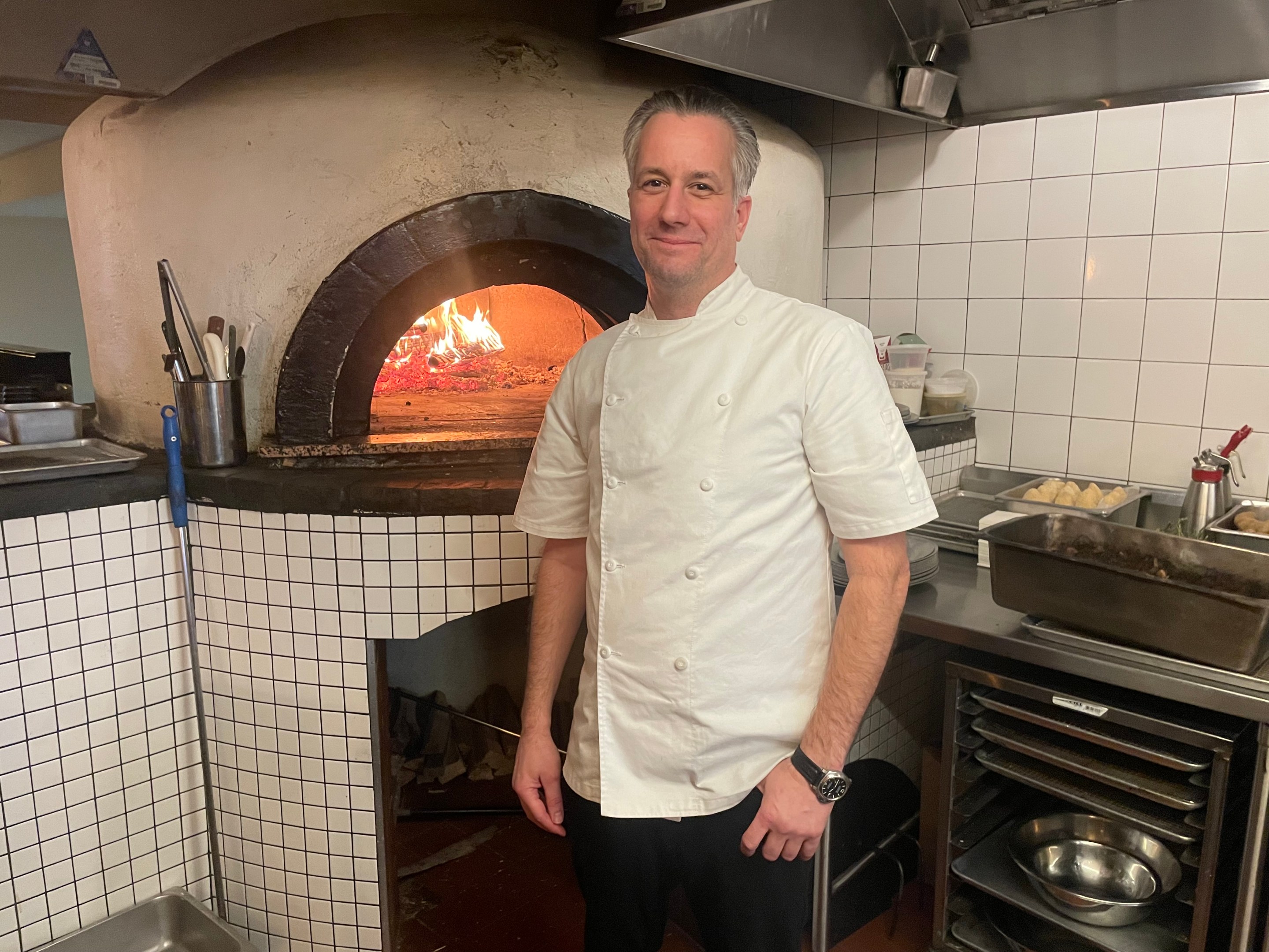 Chef Jordan Frosolone in the kitchen of Borgo.