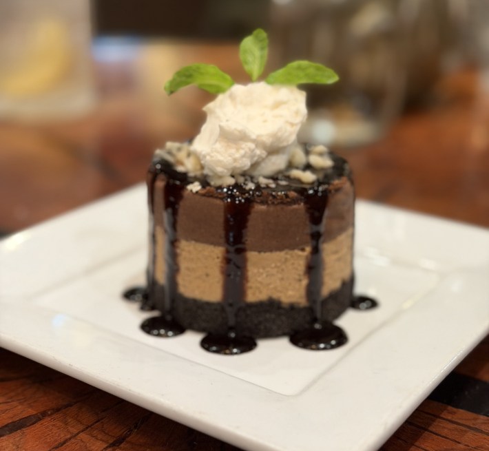 A rich chocolate finale to end the evening at Nirvana Laguna by Chef Lindsay in Laguna Beach.