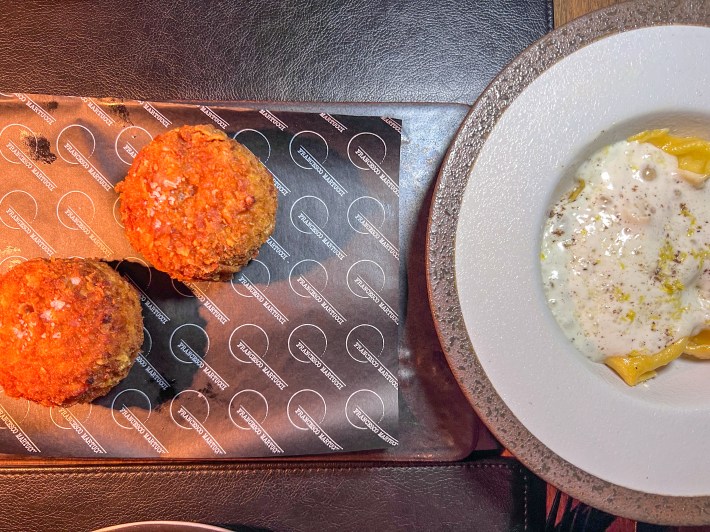 Frittatina Come Una Mafalda fried pasta croquette at Francesco Martucci