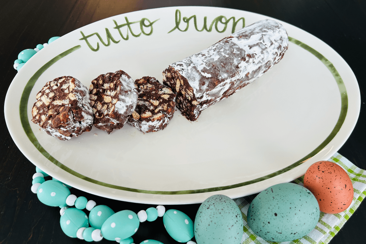 Italian Chocolate Salami is the perfect no-bake dessert for an easy, low-fuss Easter celebration. Photo: Justin Patulli.
