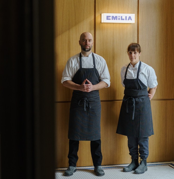 Chef Greg Vernick and Chef de Cuisine Meredith “Meri” Medoway at Emilia in Philadelphia. Photo credit: Amir Berry
