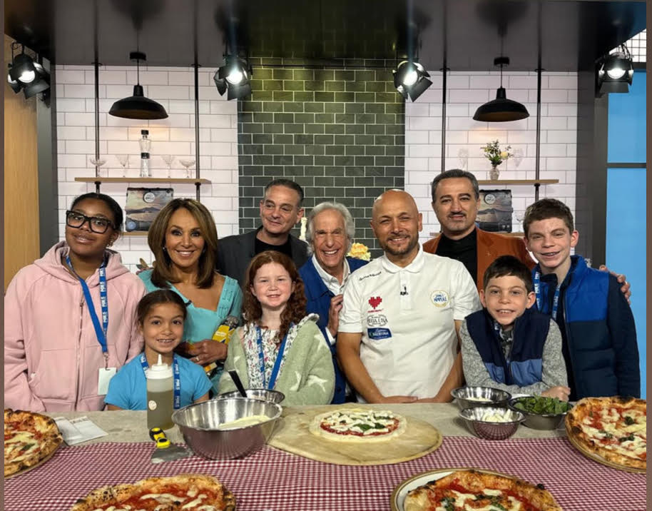 Appetito's Andrew Cotto, center left, with friends on set of Good Day New York.