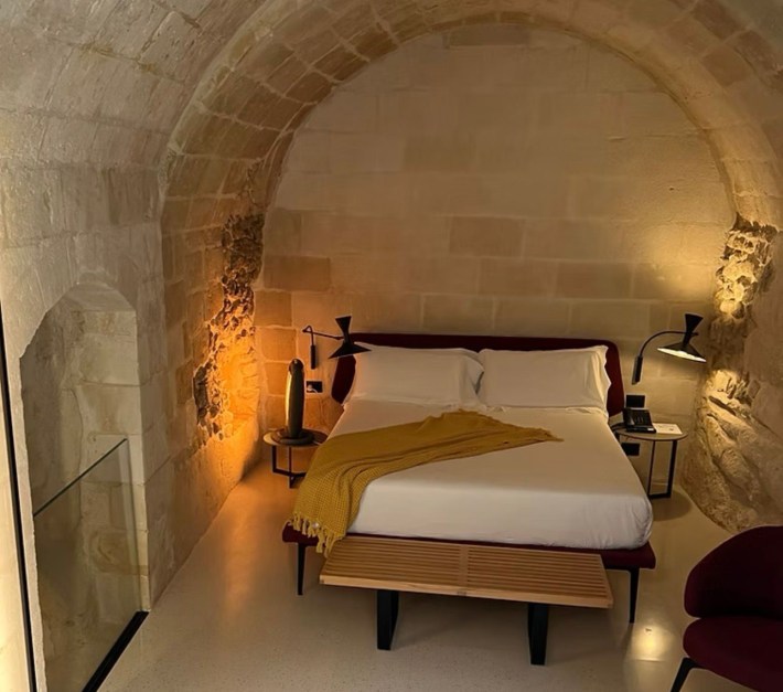 The restored cave dwellings of Matera.