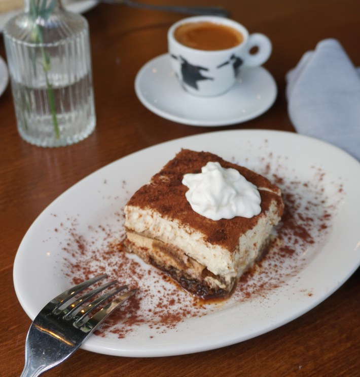 Tiramisu and espresso at Trattoria Lucia in Atlanta,