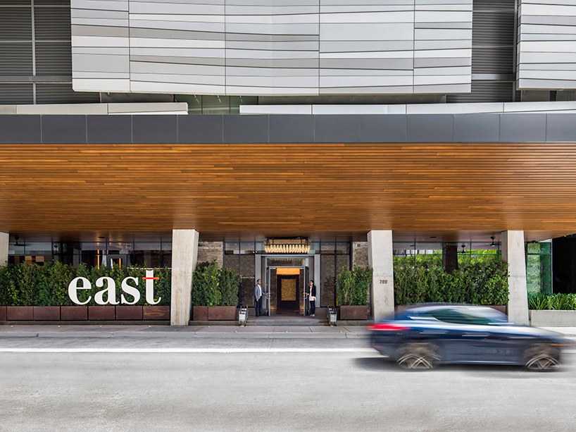 The entrance to EAST Hotel in Miami's Brickell neighborhood.