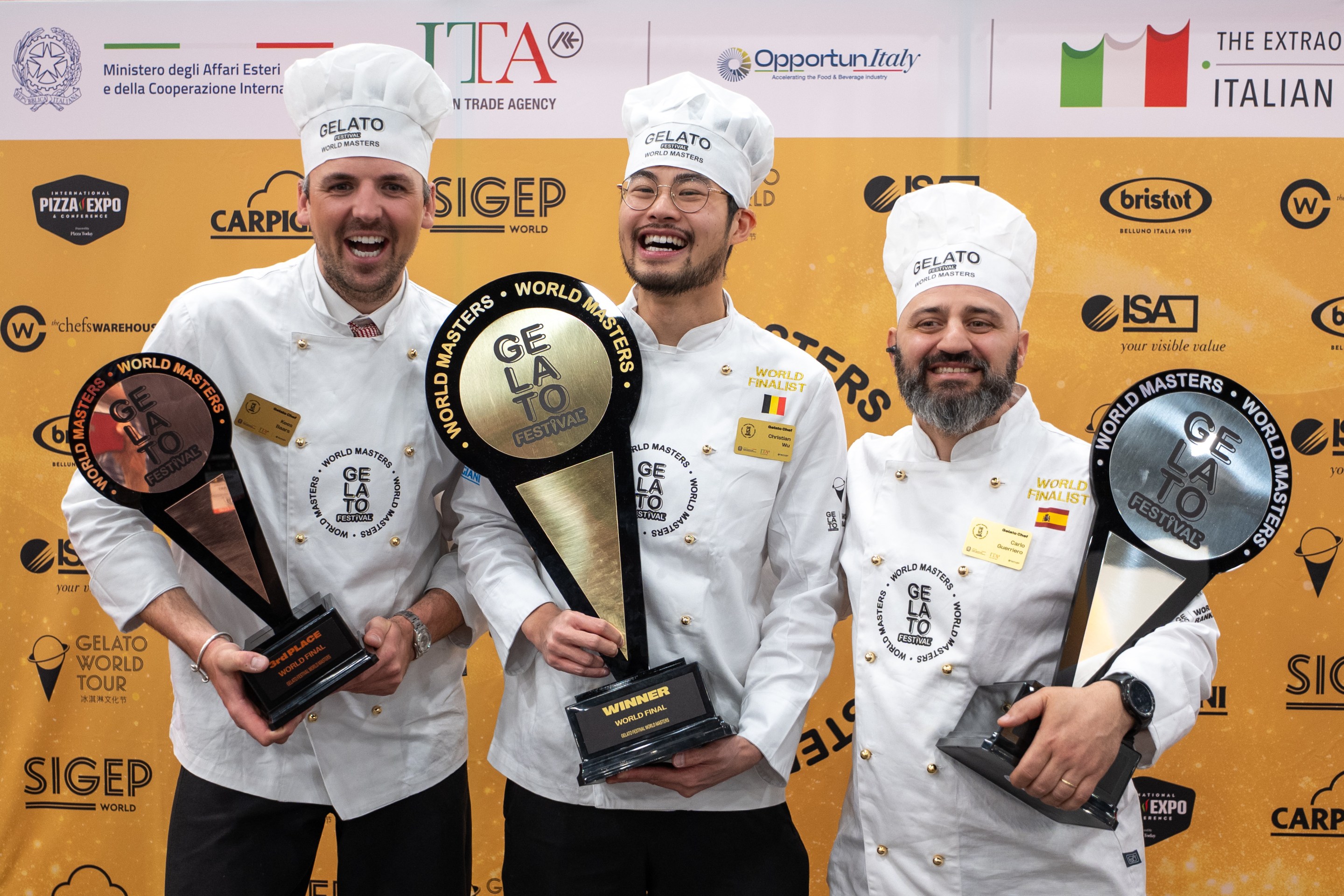 Gelato Festival World Masters winners holding trophies in Las Vegas
