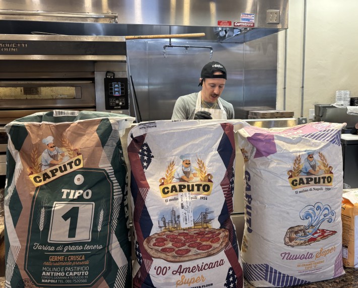 Bags of Caputo Italian flour used for pizza making
