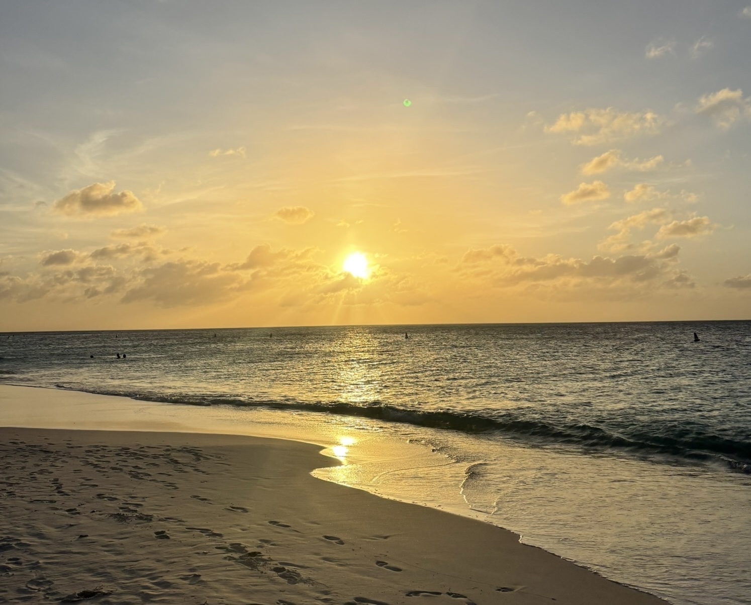 Sunset at Eagle Beach in Aruba.