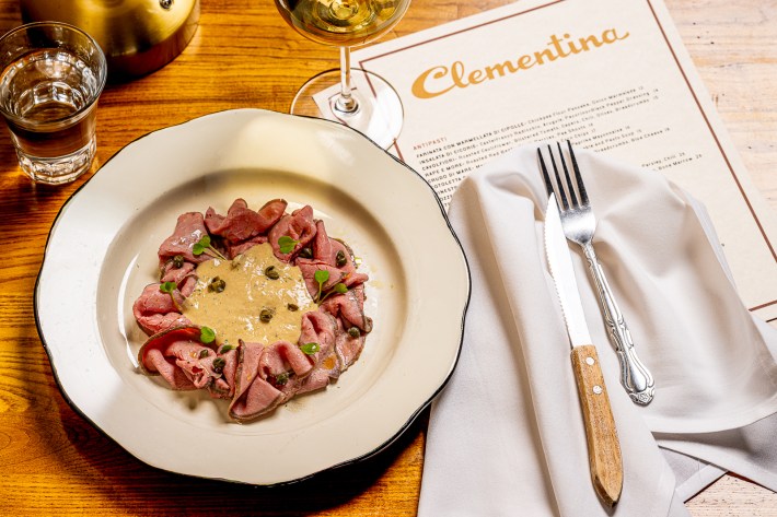 Italian veal dish served at Clementina, a gluten-free trattoria in San Francisco. Photo by Albert Law.