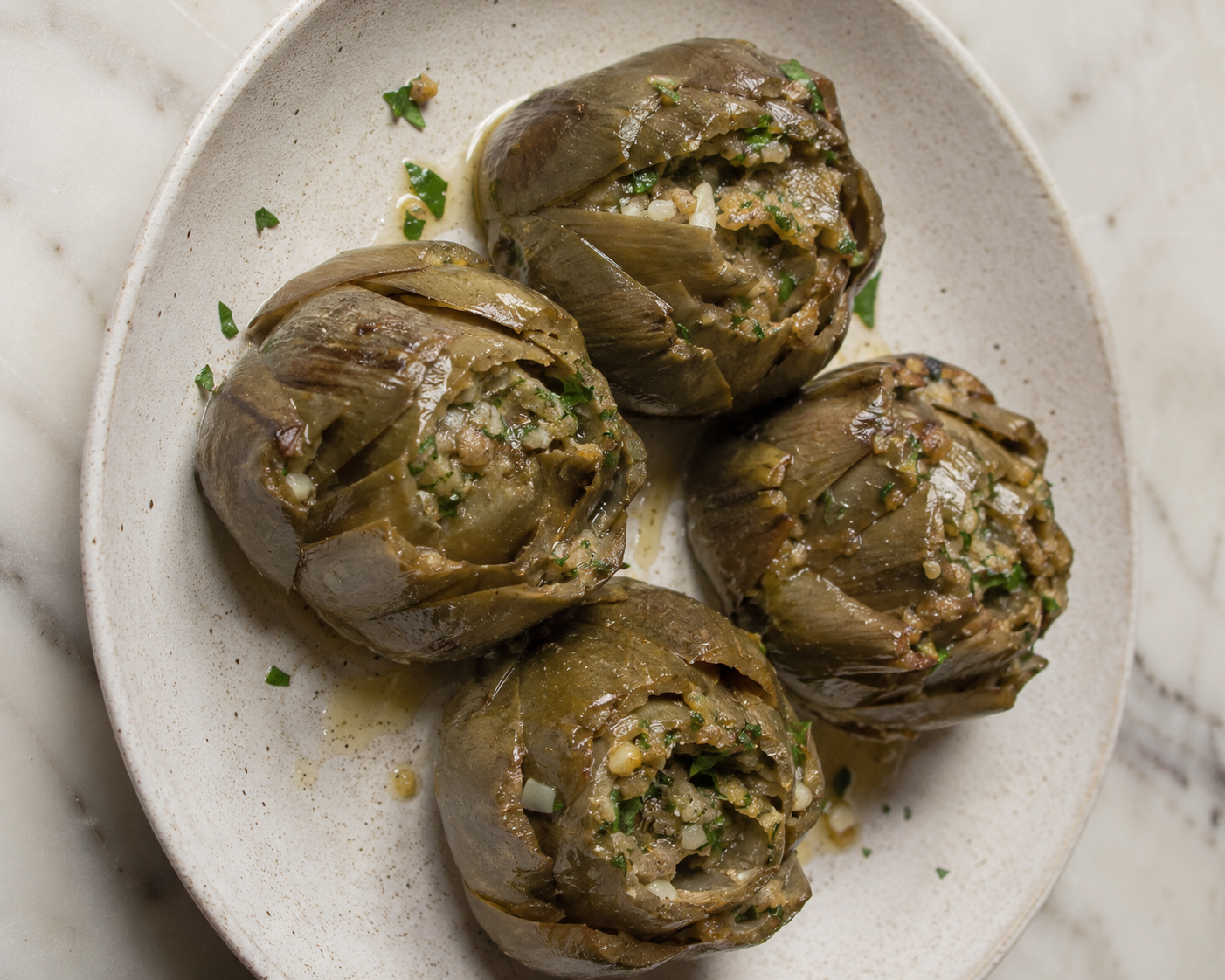 Nonna Pina’s Stuffed Artichokes.