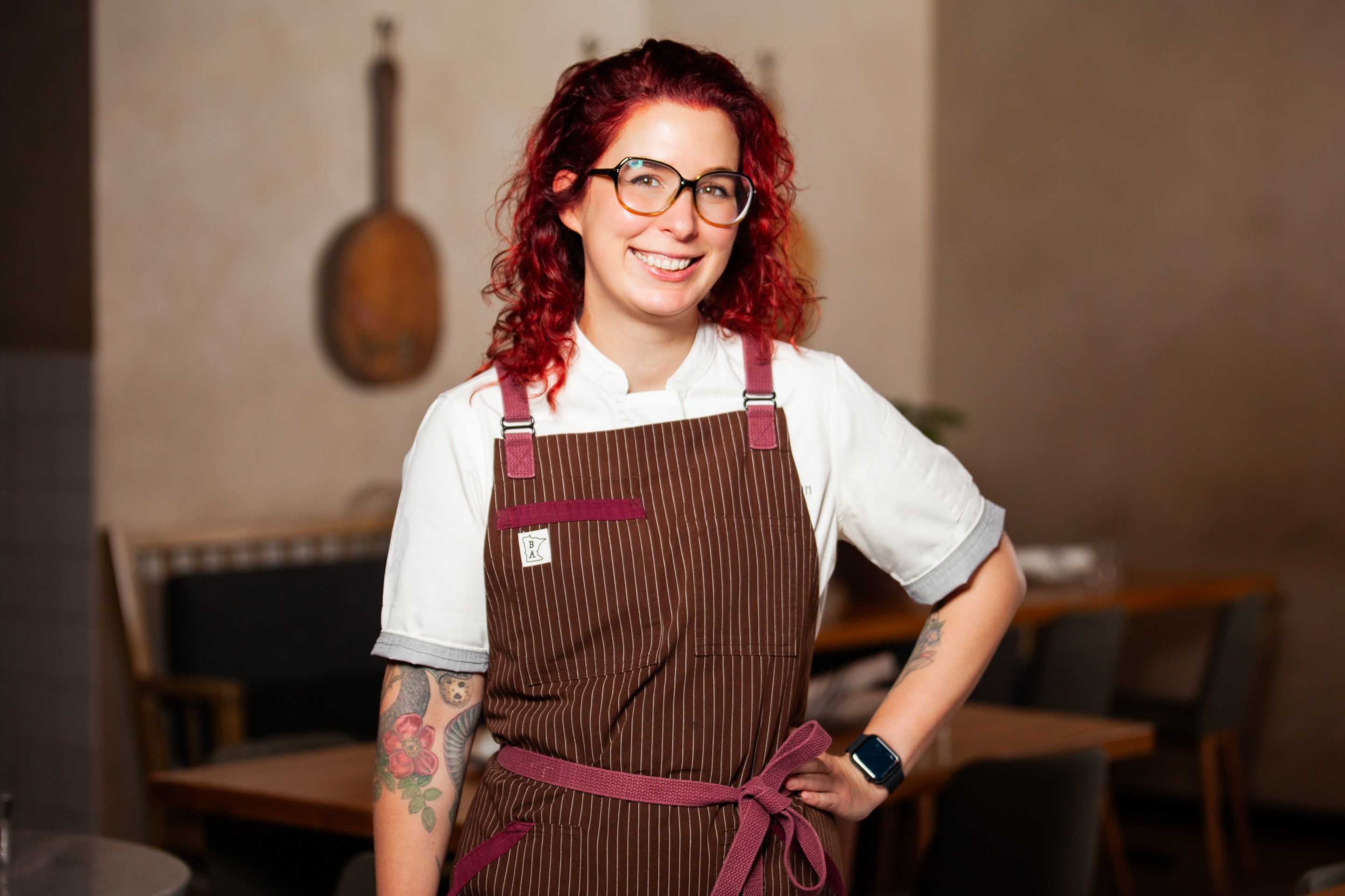 Executive Chef Bailey Sullivan standing inside Monteverde Restaurant & Pastificio in Chicago