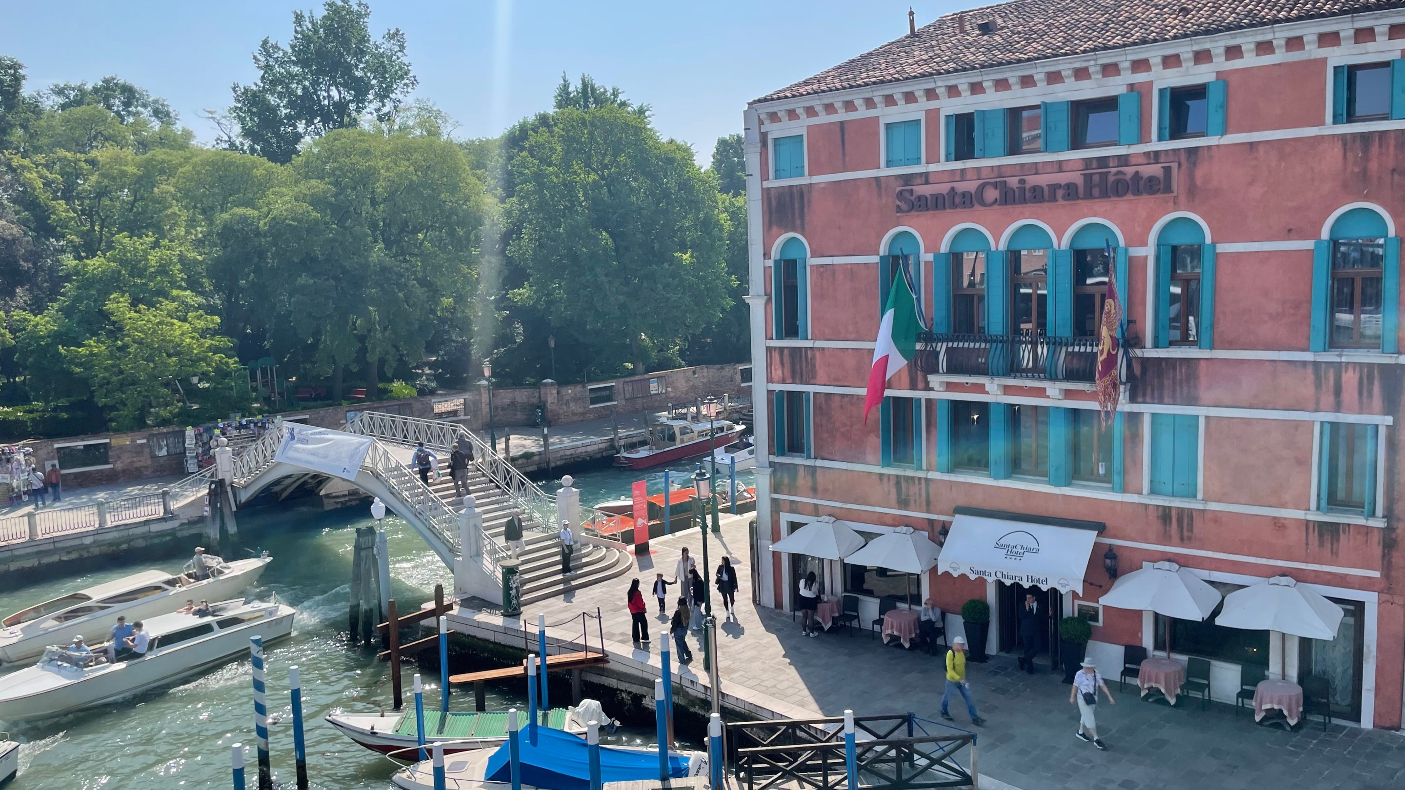 The rear facade of Hotel Santa Chiara in Venice.