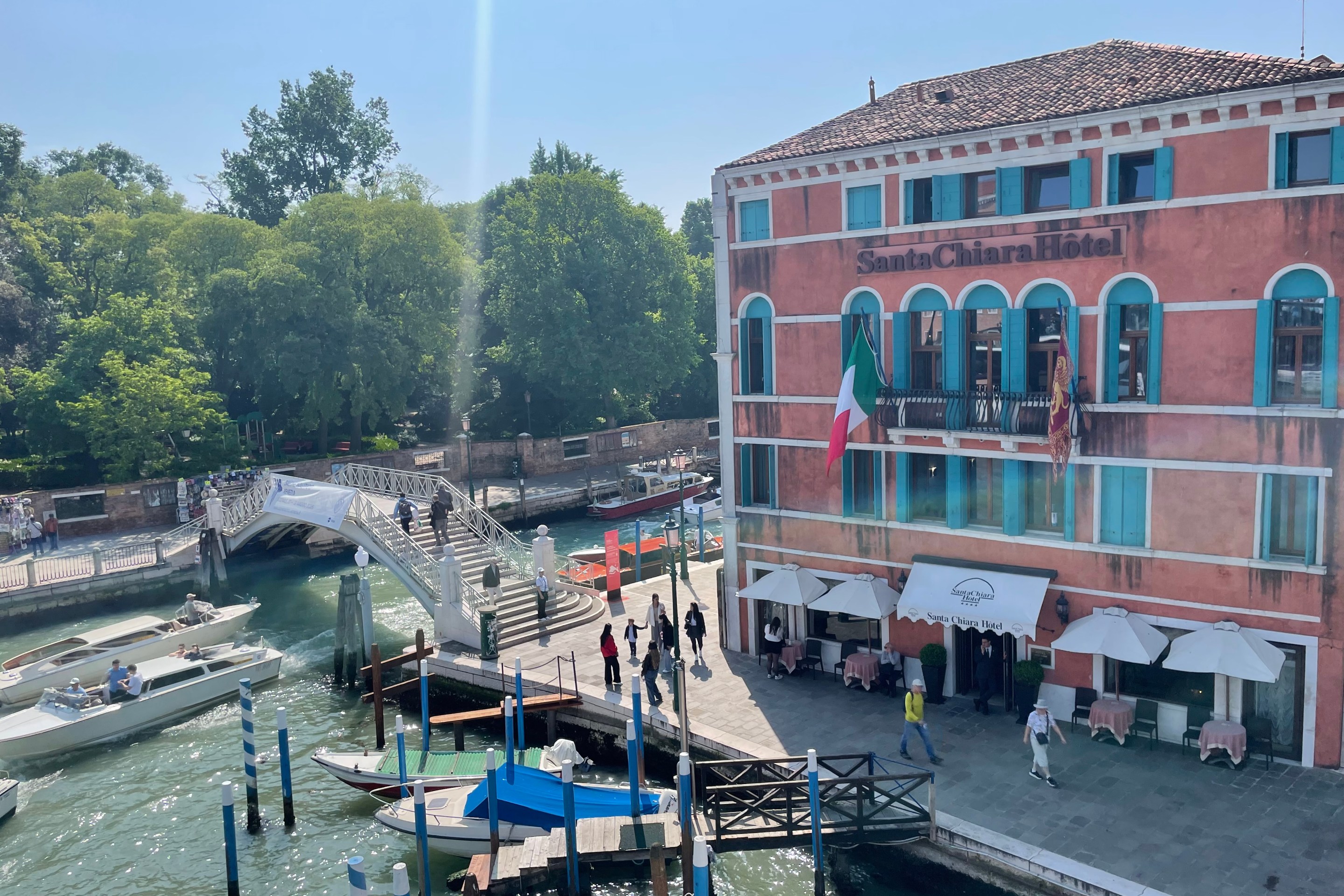 The rear facade of Hotel Santa Chiara in Venice.