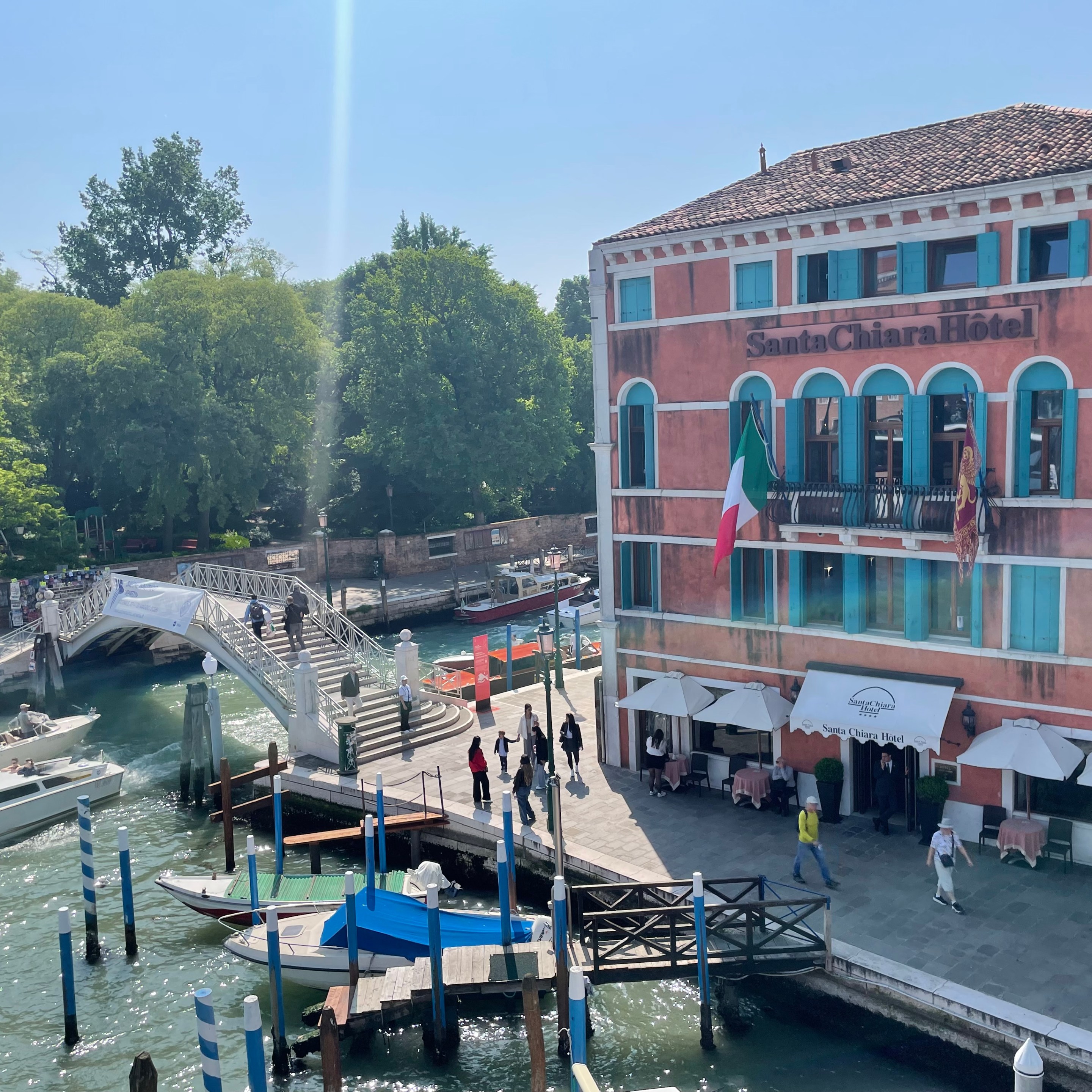 The rear facade of Hotel Santa Chiara in Venice.