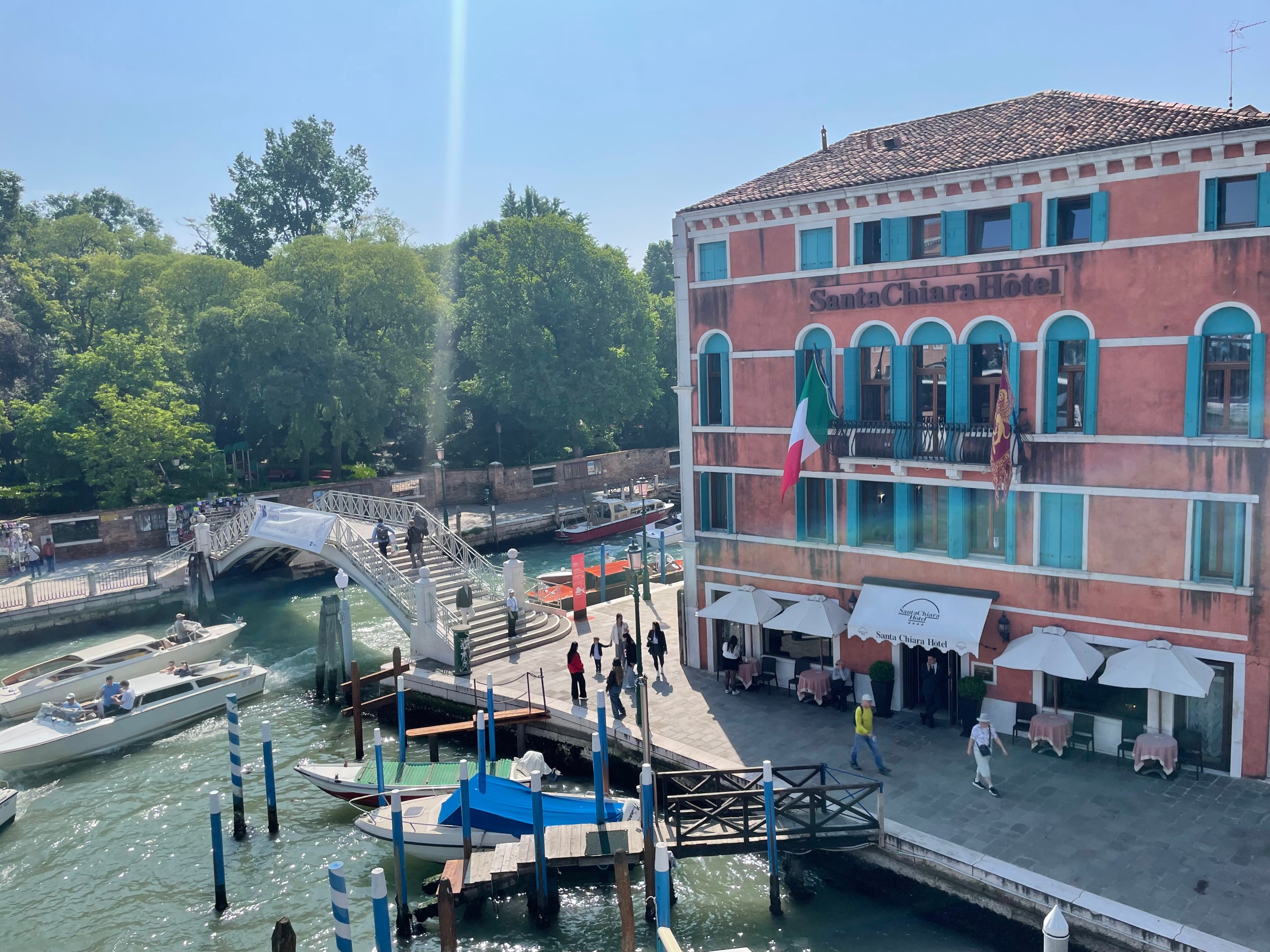 The rear facade of Hotel Santa Chiara in Venice.
