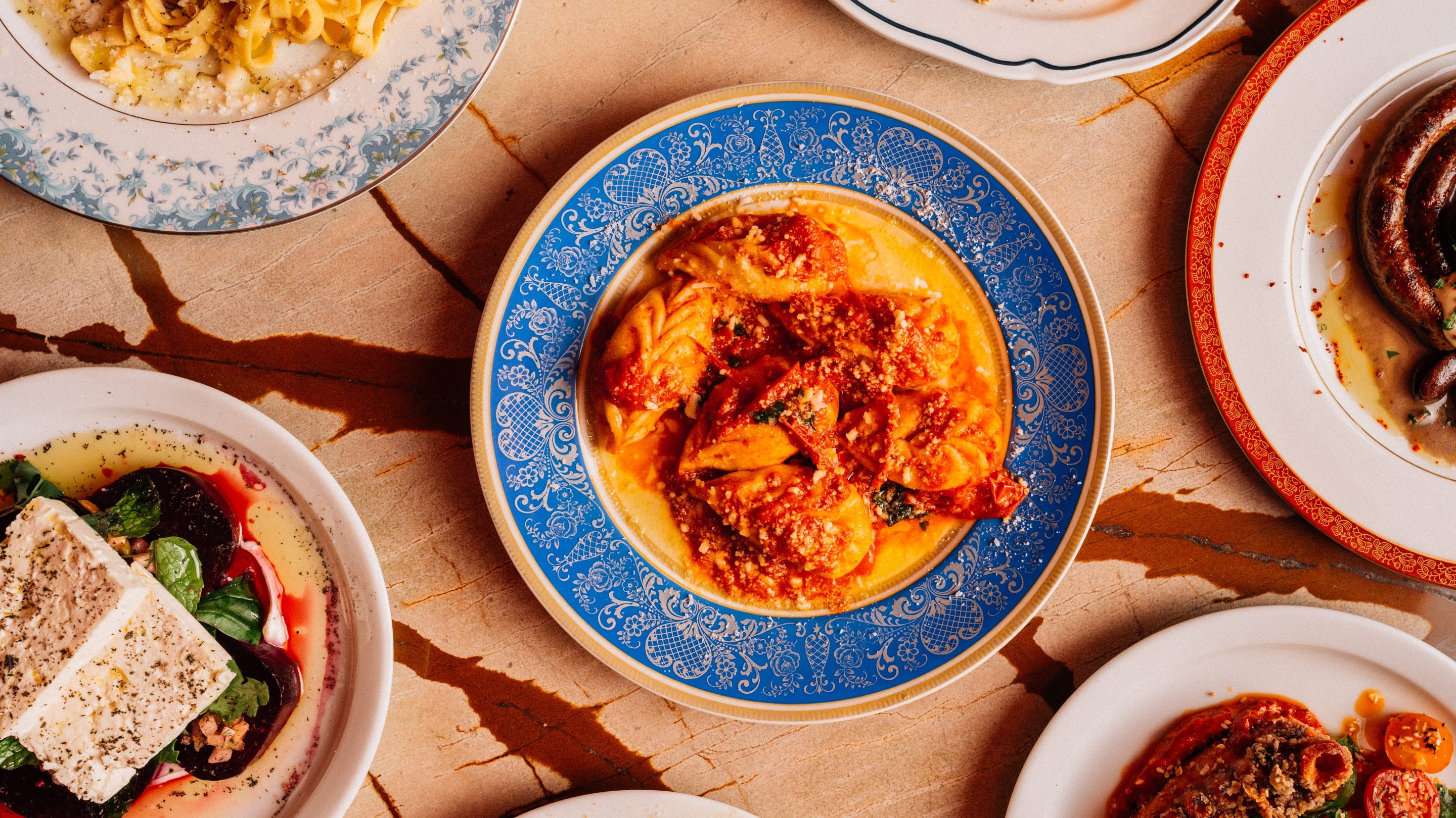 Sardinian culurgiones pasta served with tomato sauce at Mira.