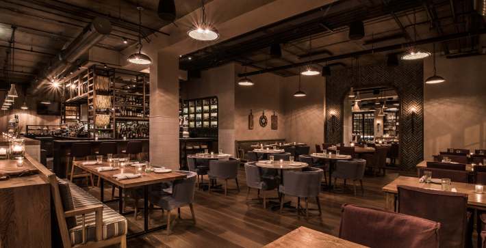 Monteverde’s pasta making station and retail display inside the Chicago restaurant