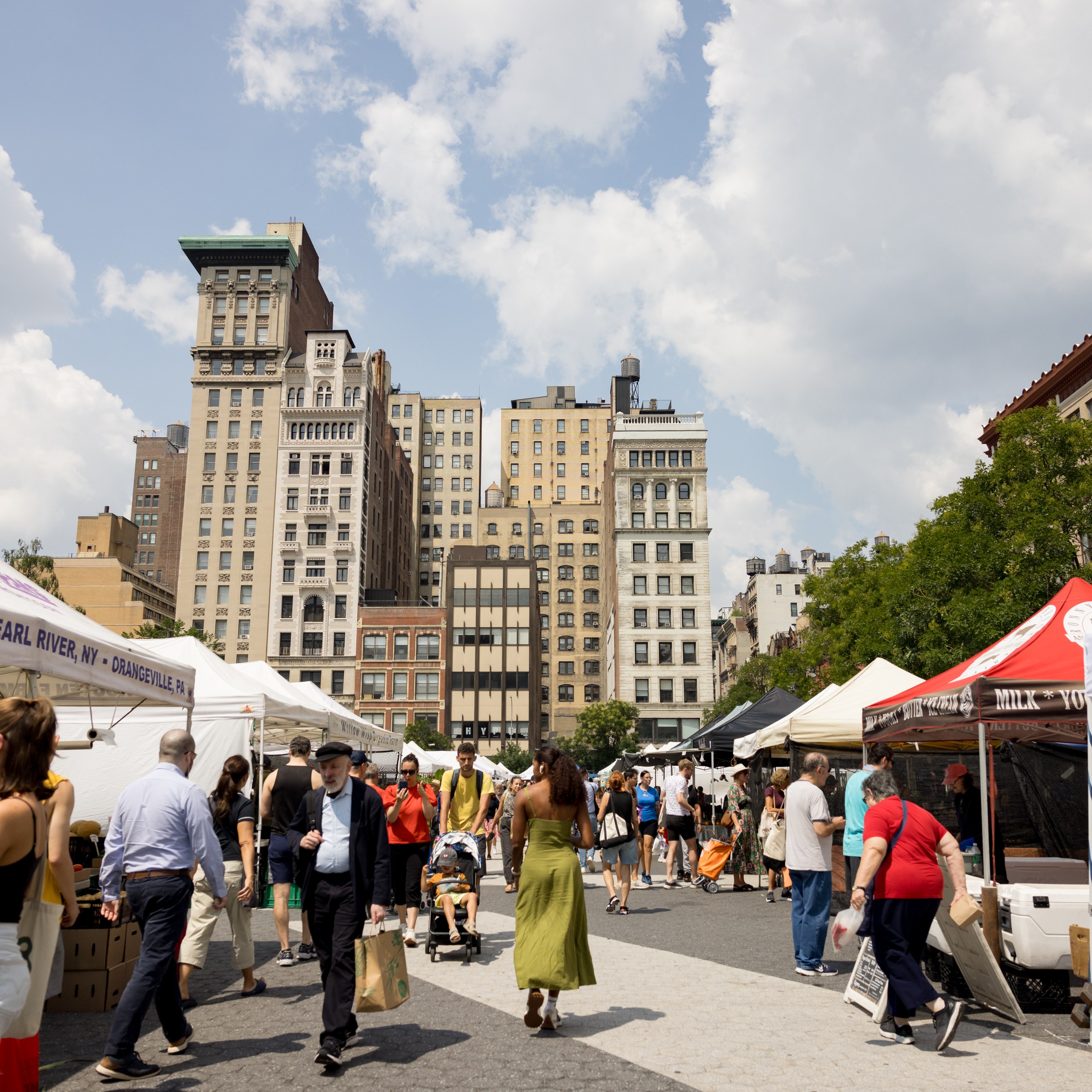 The Union Square Farmer's Market in New York City.