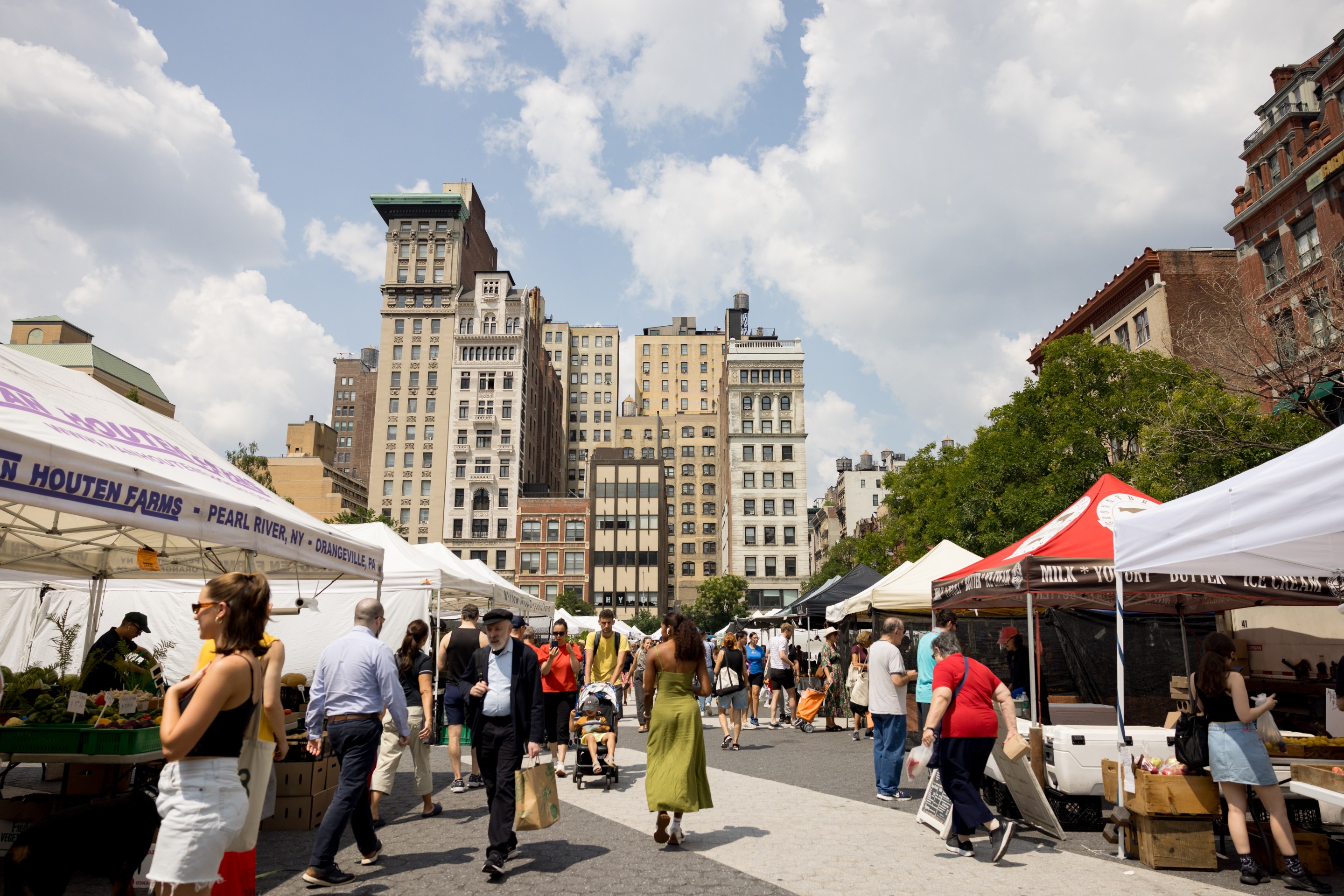The Union Square Farmer's Market in New York City.