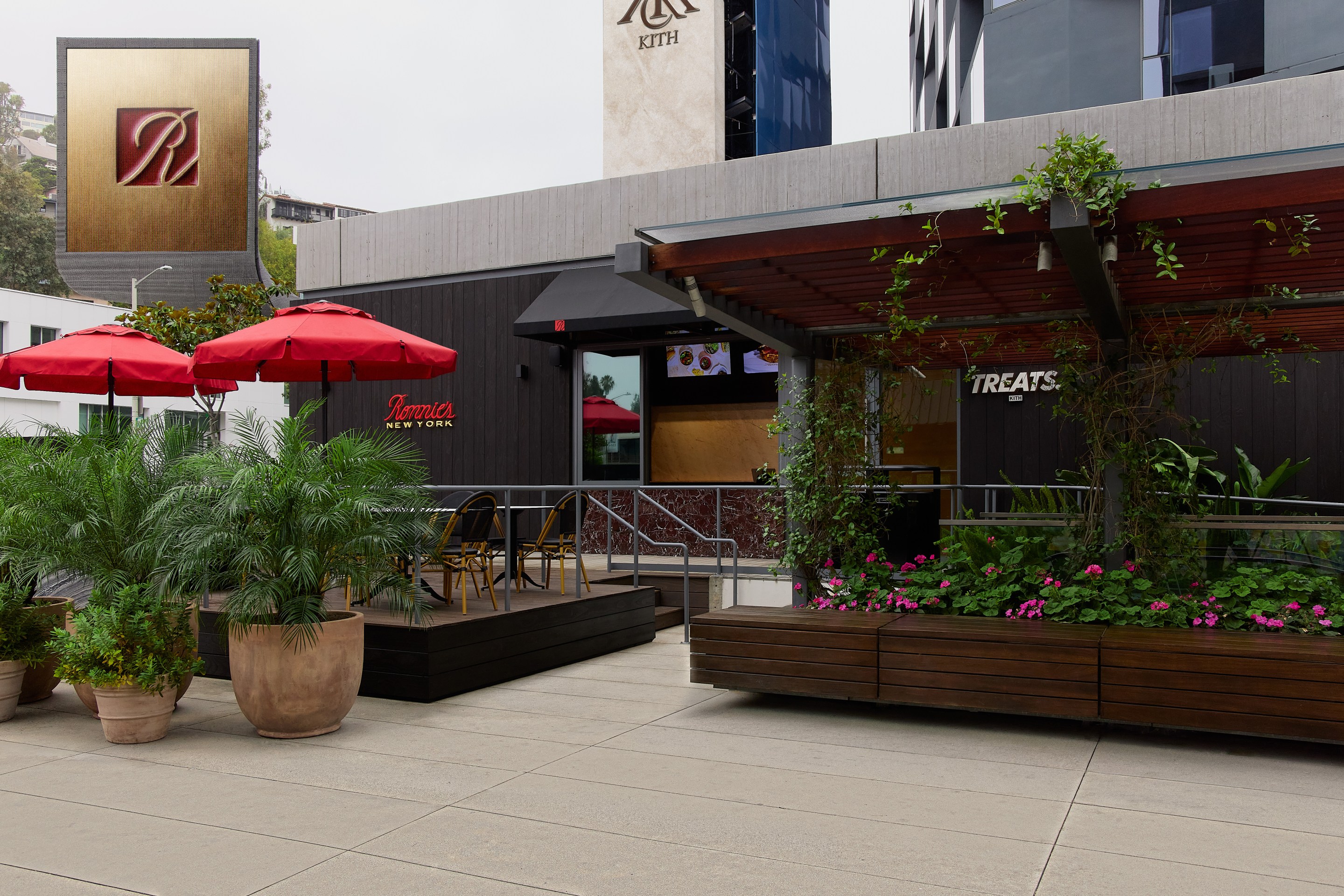 Exterior of Ronnie’s Pronto beside Kith West Hollywood on Sunset Boulevard