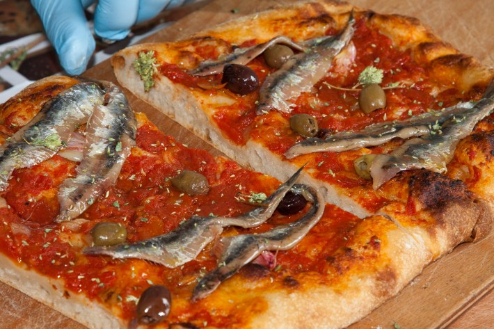 Traditional Sardenaira focaccia from Sanremo Italy