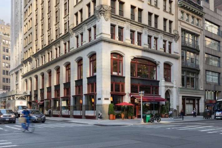 Historic corner building housing Felice Flatiron in Manhattan