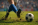 Soccer player kicking a ball during a World Cup-style match, illustrating the Italian phrase "mangiarsi un gol."