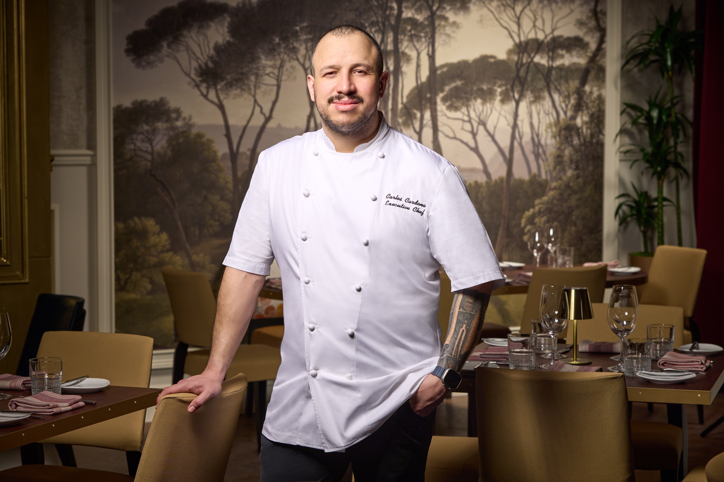 Executive chef Carlos Cardona brings experience from Michelin-starred kitchens and luxury hospitality projects around the world to Rosselli. Photo credit: Greg Powers