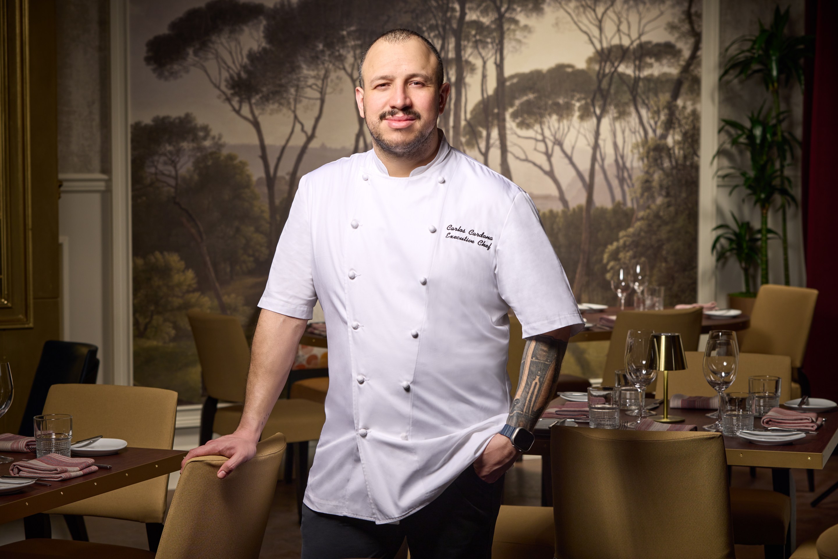 Executive chef Carlos Cardona brings experience from Michelin-starred kitchens and luxury hospitality projects around the world to Rosselli. Photo credit: Greg Powers