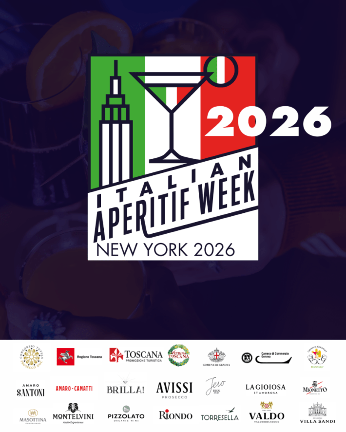 Italian Aperitif Week 2026 promotional graphic featuring the event logo and sponsors.