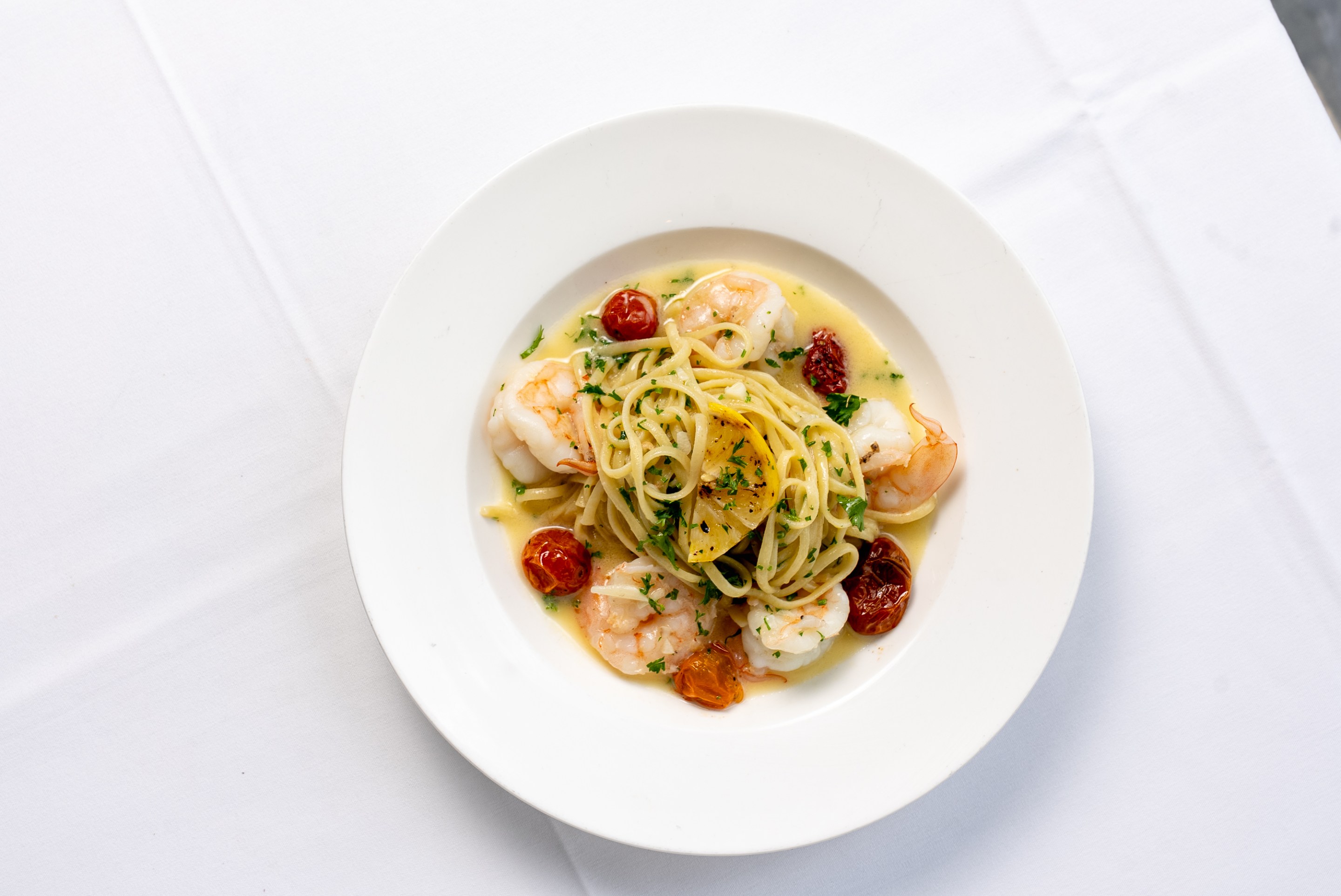 Fettuccine with Shrimp. Courtesy of Central Park Boathouse